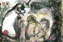 Load image into Gallery viewer, Girl and Dog Sitting PRINT 47x33 cm (18.5x13.0 in)