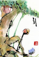 Load image into Gallery viewer, Ape Aiming To The Fruit PRINT 33x67 cm (13.0x26.4 in)