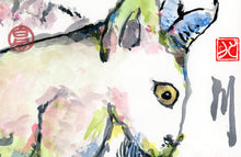 Load image into Gallery viewer, Blue Horn Goat PRINT 30x19 cm (12.0x7.5 in)