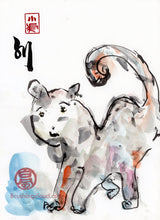 Load image into Gallery viewer, Cat Stretching the Back PRINT 29x40 cm (11.4x15.7 in)