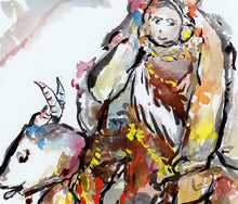 Load image into Gallery viewer, Girl With Her Ox PRINT 29x20 cm (11.4x7.9 in)