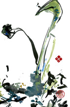 Load image into Gallery viewer, Green Blue Flowers PRINT 24x35 cm (9.5 x 13.8 in)