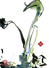 Load image into Gallery viewer, Green Blue Flowers PRINT 24x35 cm (9.5 x 13.8 in)