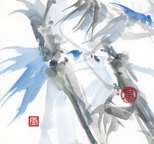 Load image into Gallery viewer, Rainy Blue Bamboo PRINT 33x23 cm (13.0x9.0 in)