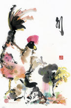 Load image into Gallery viewer, Rooster Standing on One Leg PRINT 33x50 cm (13.0x19.7 in)