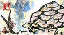 Load image into Gallery viewer, Turtle and Snail Crossing PRINT 33x23 cm (13.4x9.0 in)