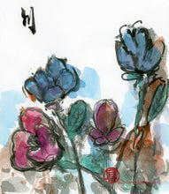 Load image into Gallery viewer, Blue Flowers PRINT 23x33 cm (9.0x13.0 in)
