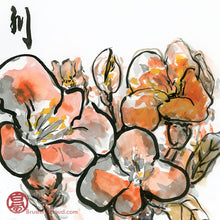 Load image into Gallery viewer, Orange Flowers PRINT 23x33 cm (9.0x13.0 in)

